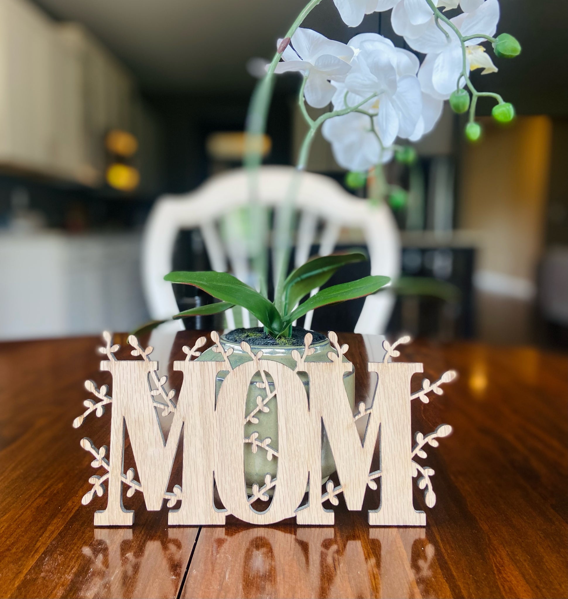 Mom Wooden Laser Cut Sign