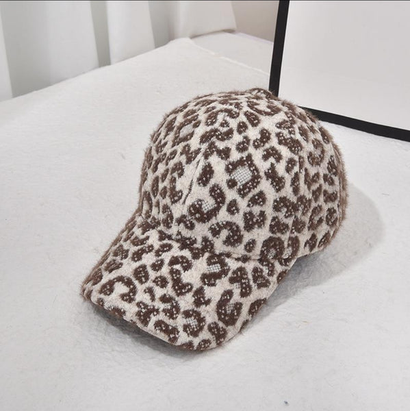 Leopard Print winter weight ball hat - 3 color options - Gals and Dogs Boutique Limited
