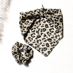 Dog Bandana and Matching Owner Scrunchie -Leopard - Gals and Dogs Boutique Limited
