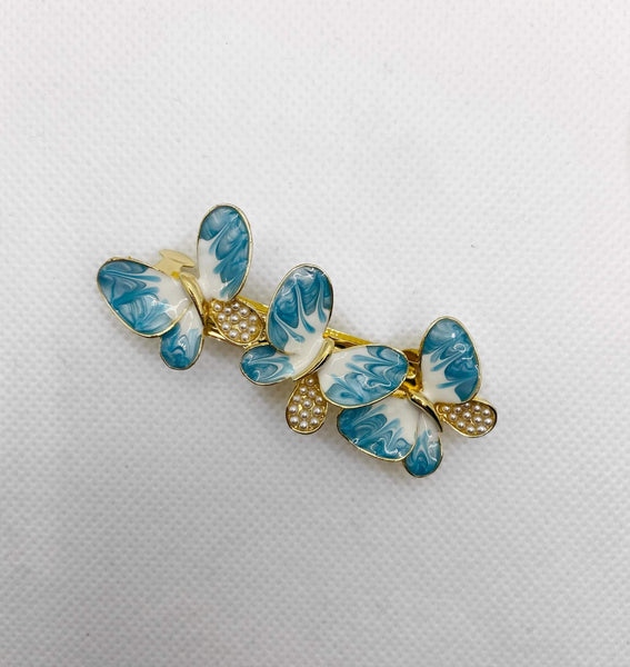 Butterfly with Pearl Accent Hairclip Set - Gals and Dogs Boutique Limited