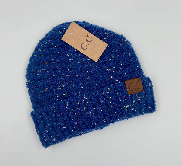 Adult C.C. Brand Black Fold over Beanie with Speckles - 3 colors - Gals and Dogs Boutique Limited