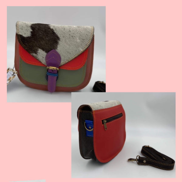Talia Leather and Hair on Hide Crossbody - Gals and Dogs Boutique Limited