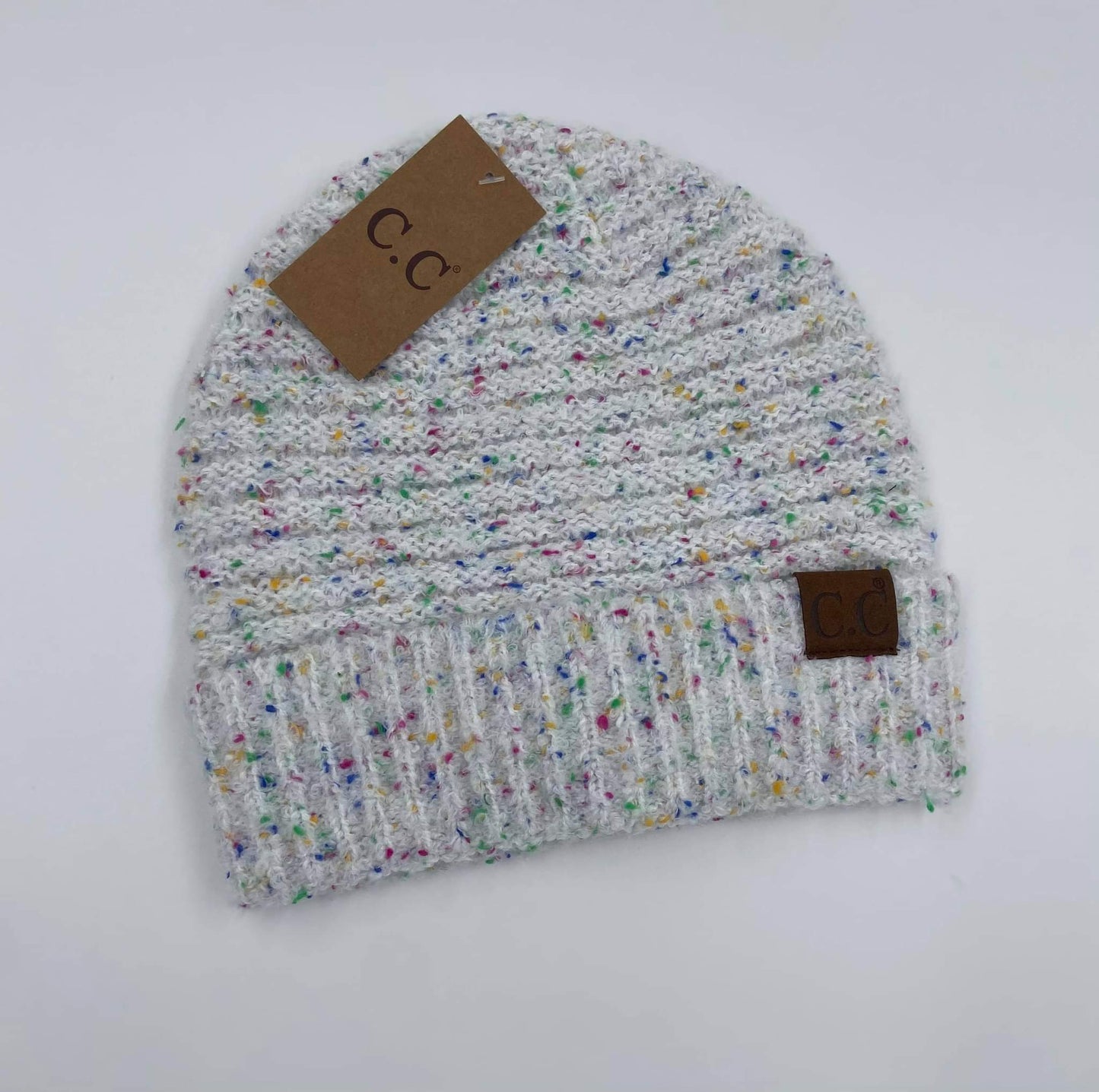 Adult C.C. Brand Black Fold over Beanie with Speckles - 3 colors - Gals and Dogs Boutique Limited