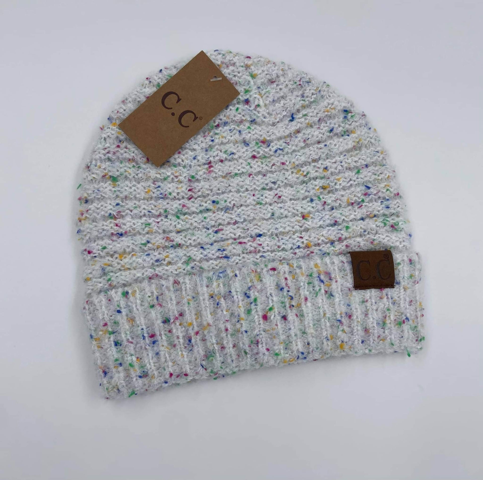 Adult C.C. Brand Black Fold over Beanie with Speckles - 3 colors - Gals and Dogs Boutique Limited