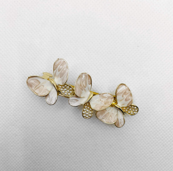 Butterfly with Pearl Accent Hairclip Set - Gals and Dogs Boutique Limited