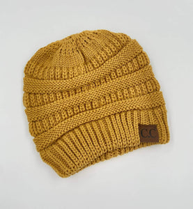 C.C Brand Ponytail Ribbed Woven Beanie - Gals and Dogs Boutique Limited